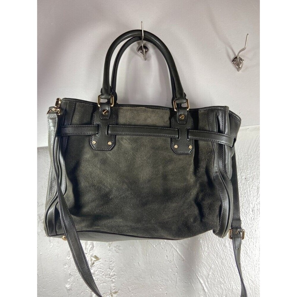 MICHAEL KORS GREEN SUEDE LEATHER SATCHEL CROSSBODY BAG 14 X 11 - Picture 3 of 5